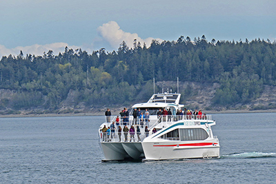 Saratoga With Passengers Oblique | Aluminum Boats | Catamarans | Monohulls | Passenger Vessels | Hybrid Vessels | Work Boats | All American Marine